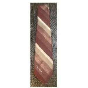 Oscar de la Renta Maroon Striped Vintage Tie 56” Long